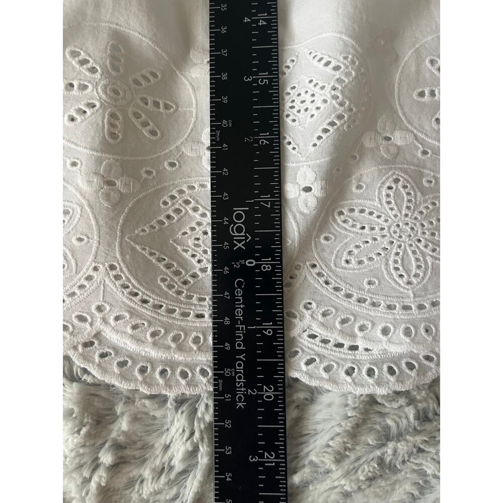 Madewell NWT Embroidered Pintuck High-Neck Top XXS White Eyelet Cotton Cottage - Picture 10 of 10